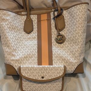 Michael Kors Brown and Cream Signature Tote